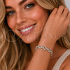 Rhodium Gold Filled Fancy Bracelet, Puff Mariner Design, with White Micro Pave, Polished, Rhodium Finish, 03.283.0033.1.07 (Thickness, 7 Inches Length)