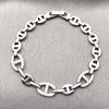 Rhodium Gold Filled Fancy Bracelet, Puff Mariner Design, with White Cubic Zirconia, Polished, Rhodium Finish, 03.283.0592.07 (Thickness, 8 Inches Length)