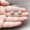 Rhodium Gold Filled Stud Earring, Teddy Bear Design, with White Micro Pave, Polished, Rhodium Finish, 02.341.0146.1
