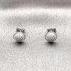 Rhodium Gold Filled Stud Earring, with White Micro Pave, Polished, Rhodium Finish, 02.283.0421