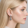 Rhodium Gold Filled Long Earring, Teardrop Design, with White Micro Pave, Polished, Rhodium Finish, 02.346.0023