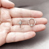 Rhodium Gold Filled Huggie Hoop, Heart Design, with White Micro Pave, Polished, Rhodium Finish, 02.310.0120.12