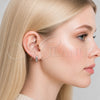 Rhodium Gold Filled Huggie Hoop, with White Micro Pave, Polished, Rhodium Finish, 02.310.0122.10