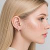 Rhodium Gold Filled Huggie Hoop, Baguette Design, with White Cubic Zirconia, Polished, Rhodium Finish, 02.310.0123.10