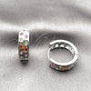 Rhodium Gold Filled Huggie Hoop, with Multicolor Cubic Zirconia, Polished, Rhodium Finish, 02.310.0127.18