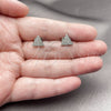 Rhodium Gold Filled Stud Earring, with White Micro Pave, Polished, Rhodium Finish, 02.100.0129.1
