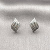 Rhodium Gold Filled Stud Earring, with White Micro Pave, Polished, Rhodium Finish, 02.100.0130.1