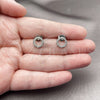 Rhodium Gold Filled Stud Earring, with White Micro Pave, Polished, Rhodium Finish, 02.100.0136.1