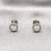 Rhodium Gold Filled Stud Earring, with White Micro Pave, Polished, Rhodium Finish, 02.100.0136.1