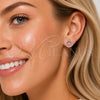 Rhodium Gold Filled Stud Earring, with White Micro Pave, Polished, Rhodium Finish, 02.100.0137.1