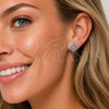 Rhodium Gold Filled Stud Earring, with White Micro Pave, Polished, Rhodium Finish, 02.100.0138.1