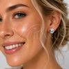Rhodium Gold Filled Stud Earring, Diamond Cutting Finish, Rhodium Finish, 02.100.0120.2