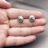 Rhodium Gold Filled Stud Earring, Ball Design, Diamond Cutting Finish, Rhodium Finish, 02.100.0055.4