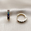Oro Laminado Huggie Hoop, Gold Filled Style with Multicolor Cubic Zirconia, Polished, Golden Finish, 02.413.0006.18