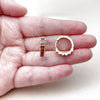 Oro Laminado Huggie Hoop, Gold Filled Style with Garnet Cubic Zirconia, Polished, Golden Finish, 02.413.0006.1.18