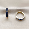 Oro Laminado Huggie Hoop, Gold Filled Style with Sapphire Blue Cubic Zirconia, Polished, Golden Finish, 02.413.0006.3.18