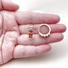 Oro Laminado Huggie Hoop, Gold Filled Style with Garnet Cubic Zirconia, Polished, Golden Finish, 02.210.0025.9.18