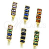 Oro Laminado Huggie Hoop, Gold Filled Style with Garnet Cubic Zirconia, Polished, Golden Finish, 02.210.0025.9.18