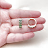 Oro Laminado Huggie Hoop, Gold Filled Style with Green Cubic Zirconia, Polished, Golden Finish, 02.210.0025.10.18