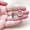 Oro Laminado Huggie Hoop, Gold Filled Style with Sapphire Blue Cubic Zirconia, Polished, Golden Finish, 02.210.0025.11.18