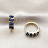 Oro Laminado Huggie Hoop, Gold Filled Style with Sapphire Blue Cubic Zirconia, Polished, Golden Finish, 02.210.0025.11.18