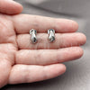 Rhodium Gold Filled Stud Earring, Teardrop Design, with White Micro Pave, Polished, Rhodium Finish, 02.266.0091