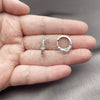 Rhodium Gold Filled Huggie Hoop, Cluster Design, with White Cubic Zirconia, Polished, Rhodium Finish, 02.266.0100.15