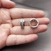 Rhodium Gold Filled Huggie Hoop, with White Micro Pave, Polished, Rhodium Finish, 02.266.0103.16