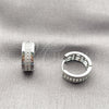 Rhodium Gold Filled Huggie Hoop, with White Micro Pave, Polished, Rhodium Finish, 02.266.0103.16