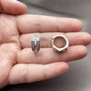 Rhodium Gold Filled Huggie Hoop, with White Cubic Zirconia, Polished, Rhodium Finish, 02.266.0104.16