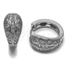 Rhodium Gold Filled Huggie Hoop, with White Cubic Zirconia, Polished, Rhodium Finish, 02.266.0105.18