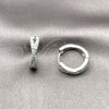 Rhodium Gold Filled Huggie Hoop, with White Cubic Zirconia, Polished, Rhodium Finish, 02.266.0106.18