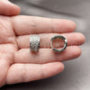 Rhodium Gold Filled Huggie Hoop, with White Cubic Zirconia, Polished, Rhodium Finish, 02.266.0075.1.15