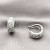 Rhodium Gold Filled Huggie Hoop, with White Micro Pave, Polished, Rhodium Finish, 02.266.0112.18