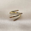 Oro Laminado Multi Stone Ring, Gold Filled Style with White Micro Pave, Polished, Golden Finish, 01.266.0110 (One size fits all)