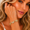 Oro Laminado Fancy Bracelet, Gold Filled Style Butterfly Design, with White Cubic Zirconia, Polished, Golden Finish, 03.266.0080.08 (07 MM Thickness, 8 Inches Length)