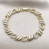 Oro Laminado Tennis Bracelet, Gold Filled Style with White Cubic Zirconia, Polished, Golden Finish, 03.266.0086.07 (Thickness, 8 Inches Length)