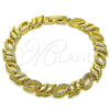 Oro Laminado Tennis Bracelet, Gold Filled Style with White Cubic Zirconia, Polished, Golden Finish, 03.266.0086.07 (Thickness, 8 Inches Length)