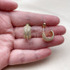 Oro Laminado Small Hoop, Gold Filled Style with White Cubic Zirconia, Polished, Golden Finish, 02.60.0176.16
