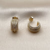 Oro Laminado Small Hoop, Gold Filled Style with White Cubic Zirconia, Polished, Golden Finish, 02.60.0176.16