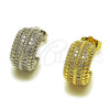 Oro Laminado Small Hoop, Gold Filled Style with White Cubic Zirconia, Polished, Golden Finish, 02.60.0176.16