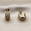 Oro Laminado Small Hoop, Gold Filled Style with White Micro Pave, Polished, Golden Finish, 02.156.0751.15