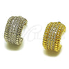 Oro Laminado Small Hoop, Gold Filled Style with White Micro Pave, Polished, Golden Finish, 02.156.0751.15