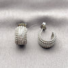Rhodium Gold Filled Small Hoop, with White Micro Pave, Polished, Rhodium Finish, 02.156.0751.1.15