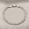 Oro Laminado Basic Bracelet, Gold Filled Style Figaro Design, Polished, Golden Finish, 04.213.0113.07 (Thickness, 8 Inches Length)
