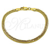 Oro Laminado Basic Bracelet, Gold Filled Style Polished, Golden Finish, 04.63.1403.07 (Thickness, 8 Inches Length)