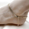 Oro Laminado Basic Anklet, Gold Filled Style Pave Cuban Design, Diamond Cutting Finish, Golden Finish, 04.63.1423.10 (120 Gauge, Thickness, 10 Inches Length)