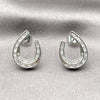 Rhodium Gold Filled Stud Earring, with White Cubic Zirconia, Polished, Rhodium Finish, 02.452.0042