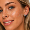 Rhodium Gold Filled Stud Earring, with White Micro Pave, Polished, Rhodium Finish, 02.344.0197
