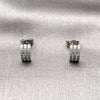 Rhodium Gold Filled Stud Earring, with White Micro Pave, Polished, Rhodium Finish, 02.344.0216